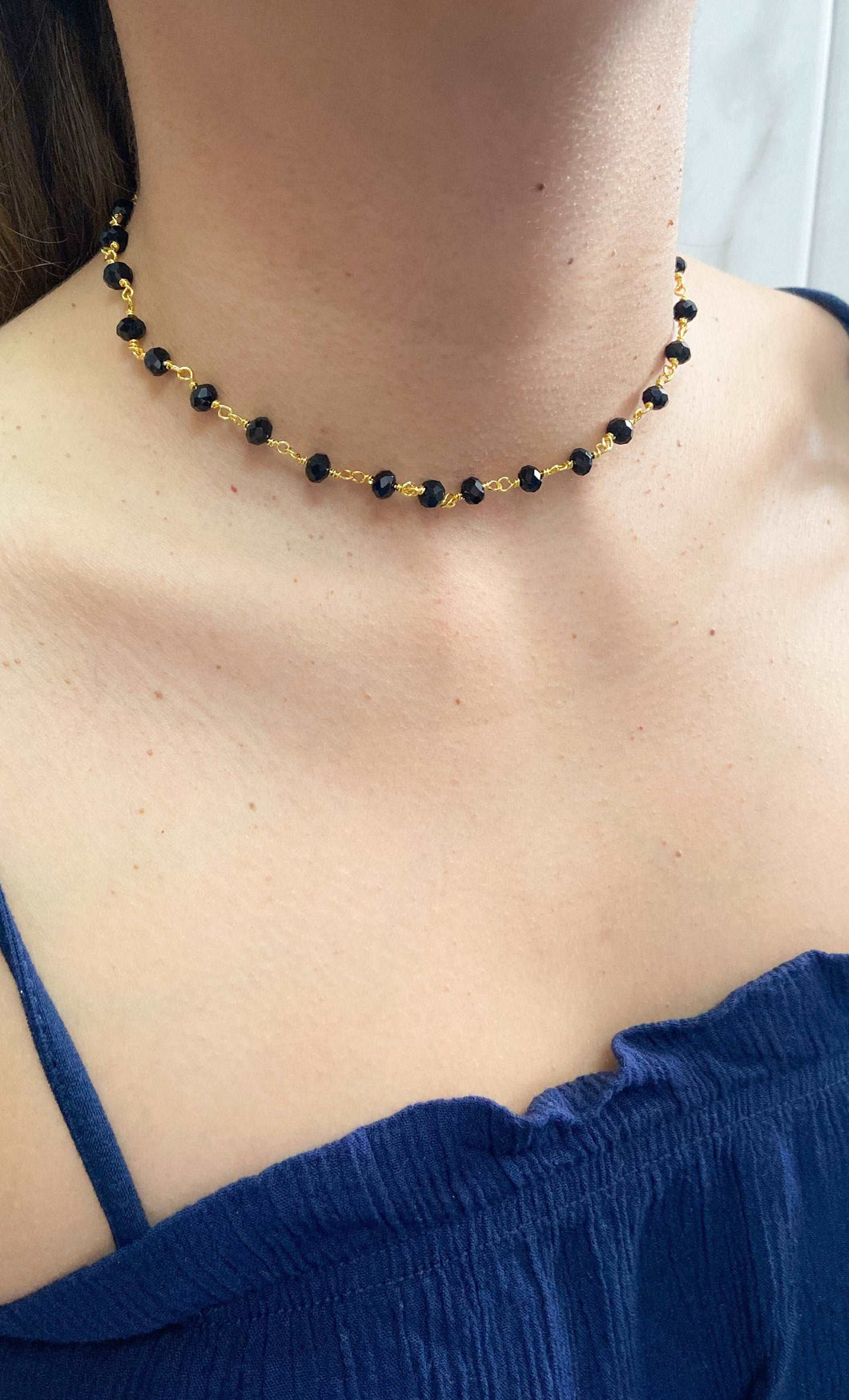Choker piedras de Zirconia negra