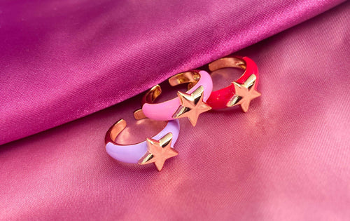 Anillo #111 Estrella dorada colores