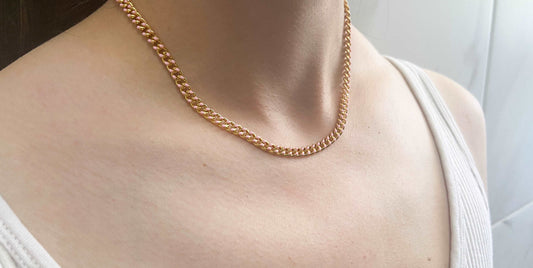Choker eslabones chicos rosa