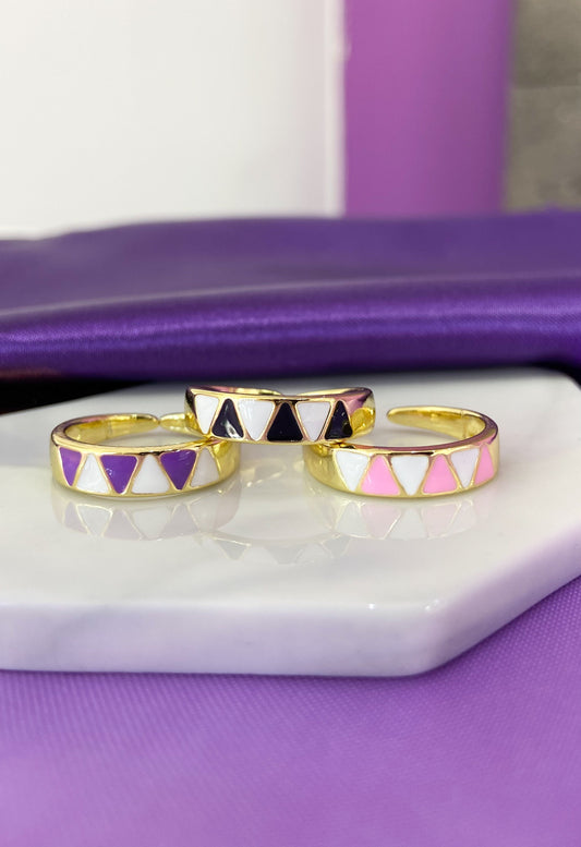 Anillo triangulos colores #151