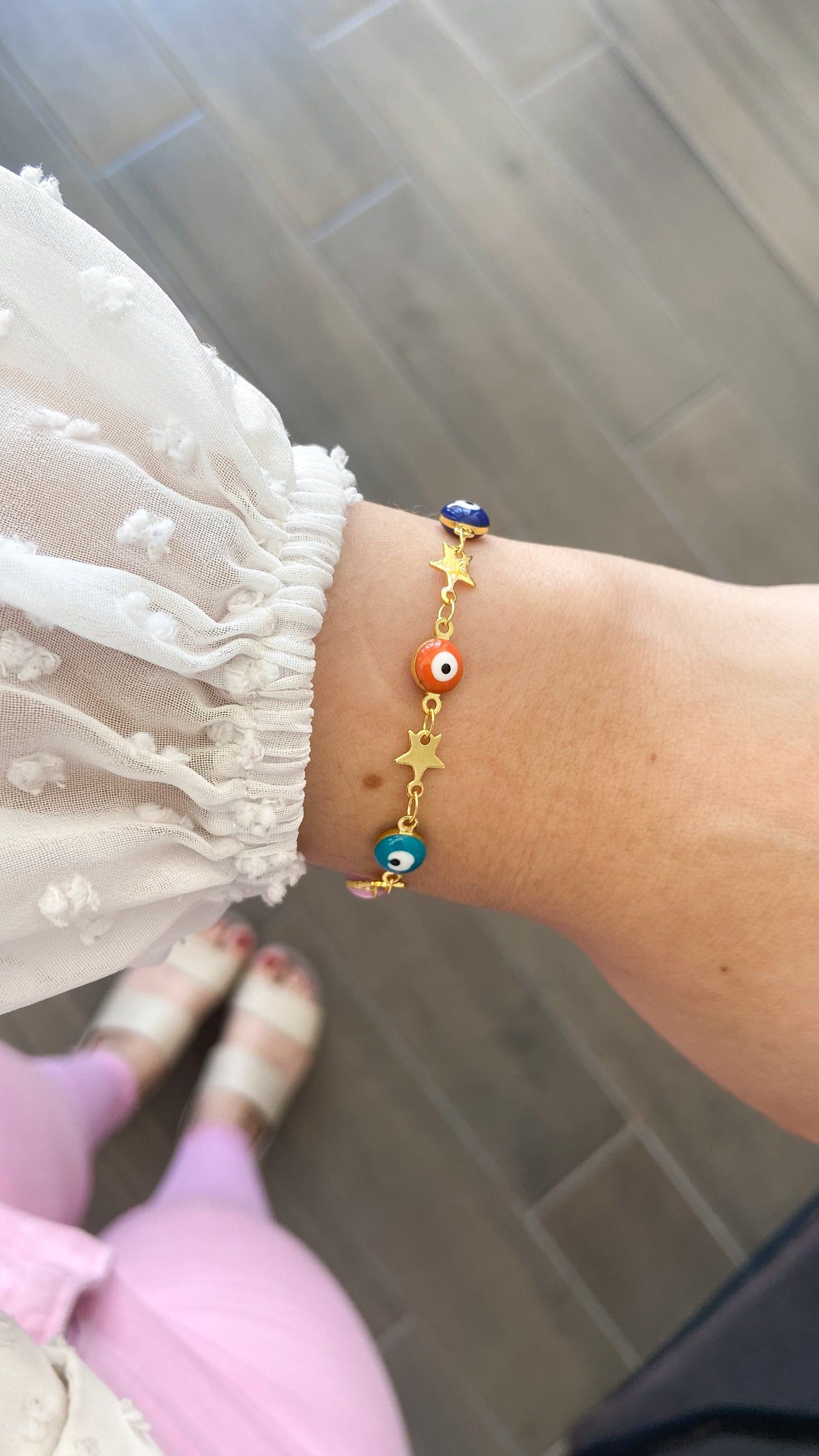 Pulsera ojos colores con estrellas #M1