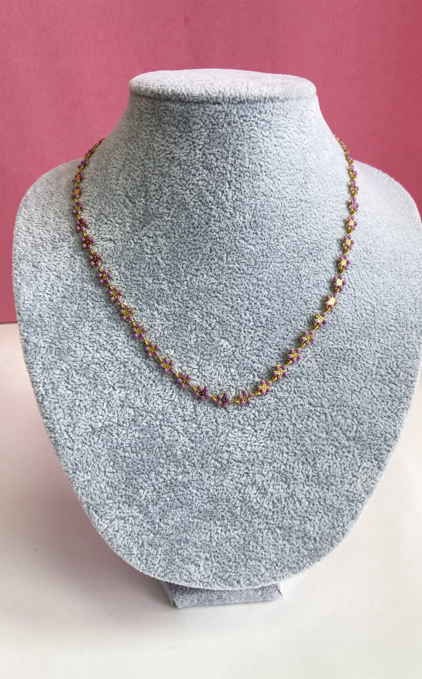 Choker flor morada #M10