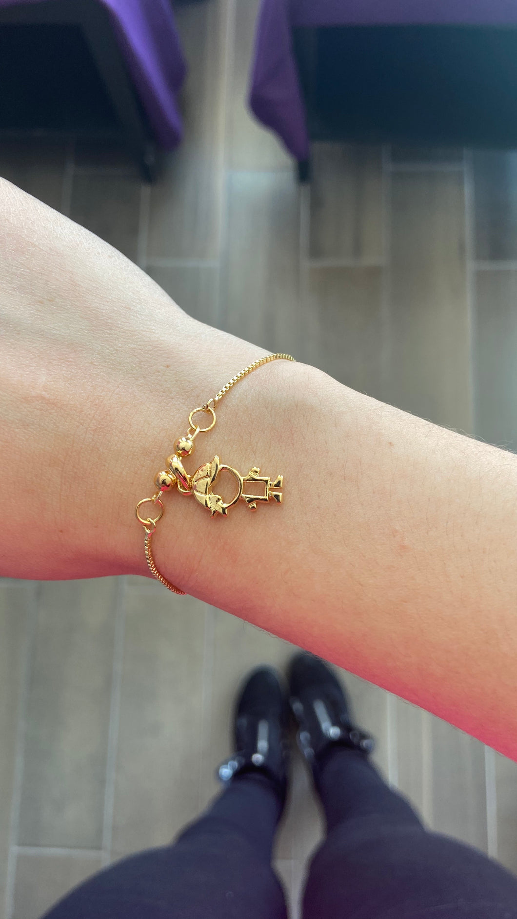 Pulsera con 1 dije de niña(o)#L1