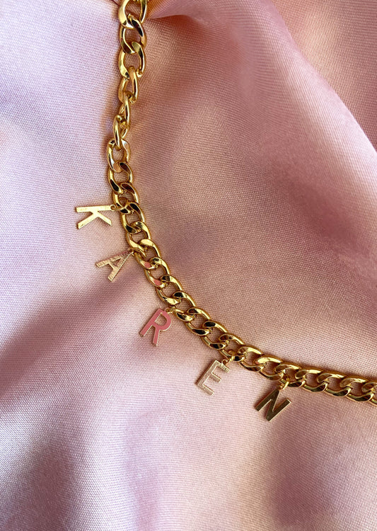 Collar personalizado cadena dorada gruesa colgantes