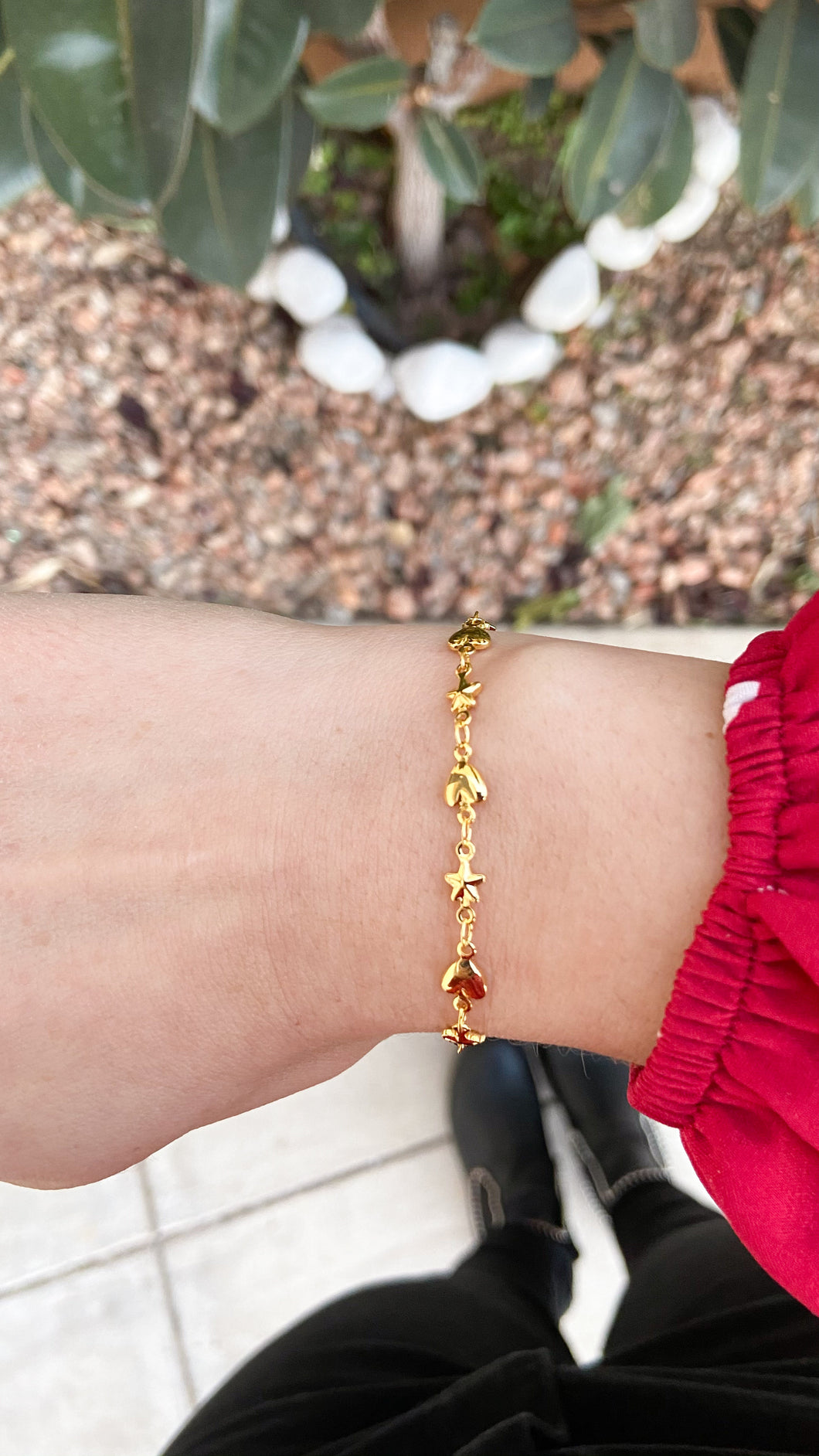 Pulsera estrella y corazon inflado