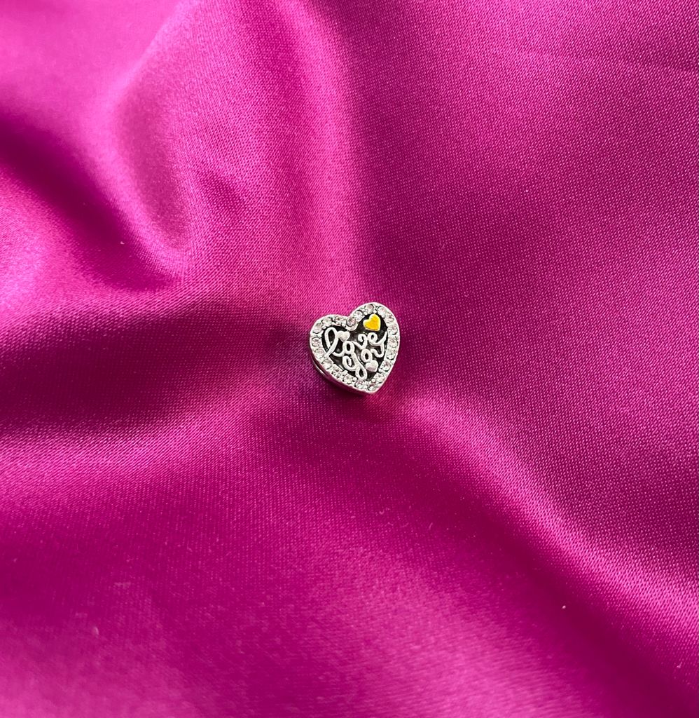 Dije para pulsera #52 love you corazon dorado