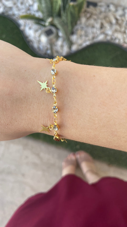 Pulsera estrella espacial con Zirconia #M3