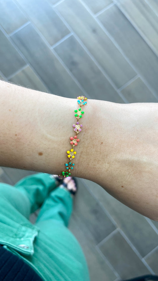 Pulsera flores de colores #M8.2