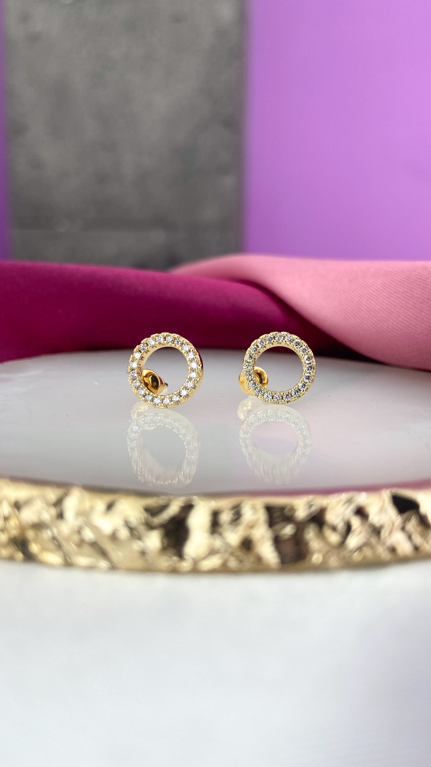 Aretes circulo mediano Zirconia #104A