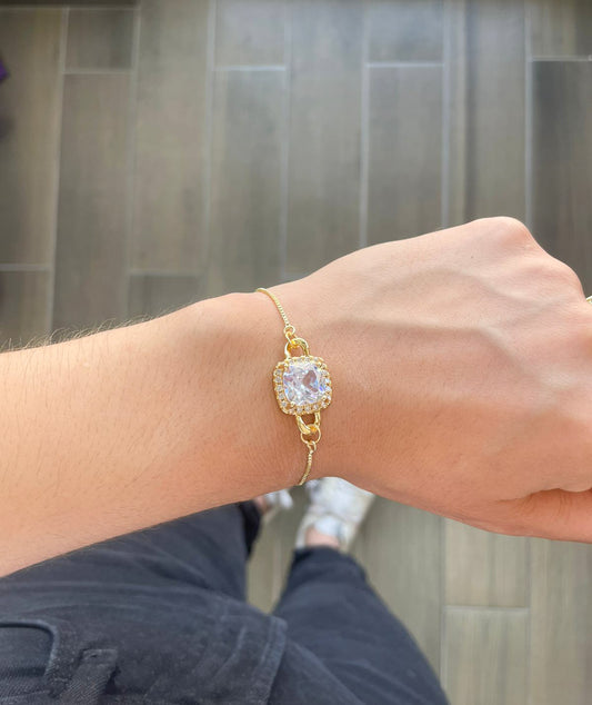 Pulsera cuadrado zirconia #P