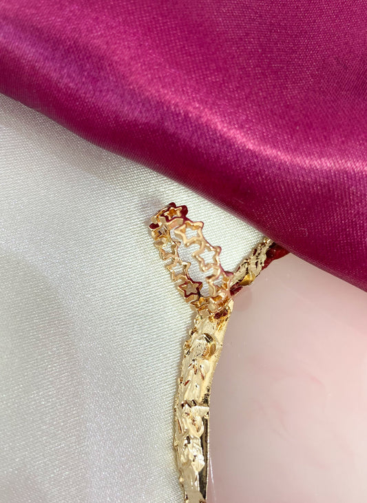 Anillo Estrellas hueco dorado ajustable #45