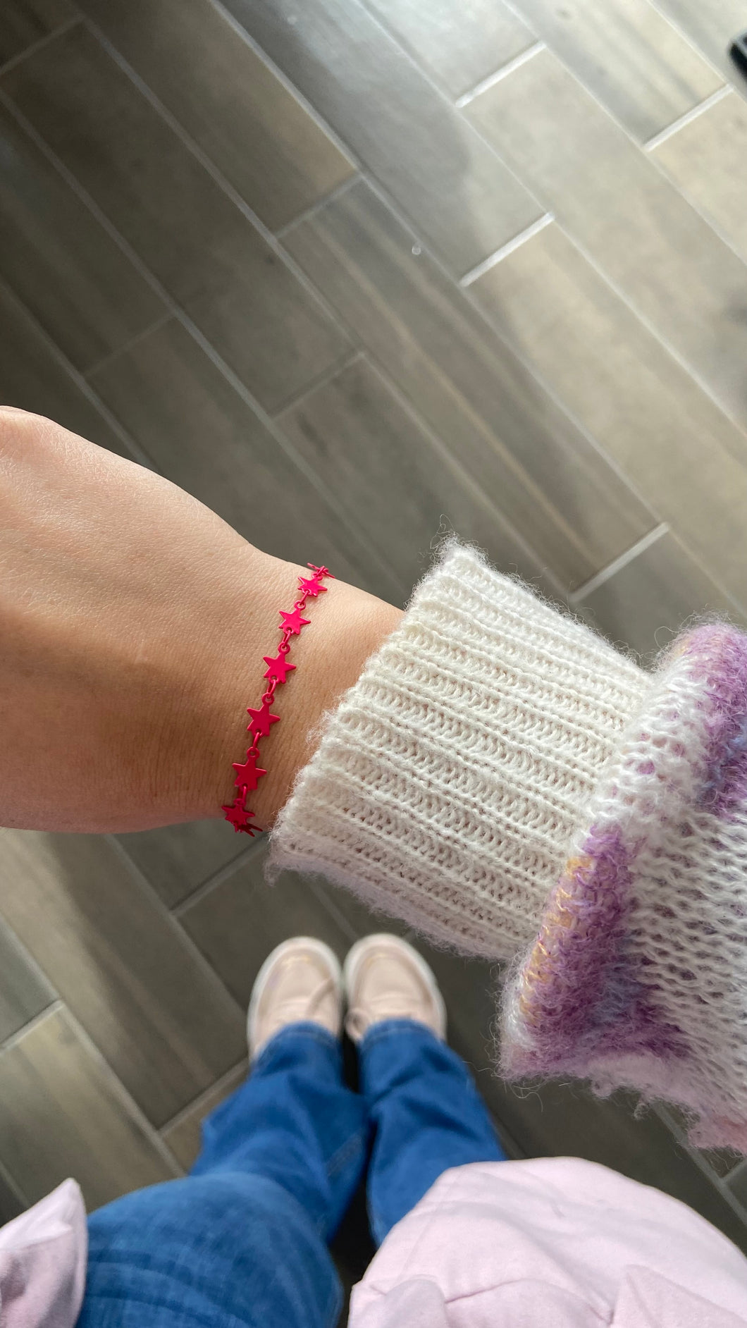 Pulsera Estrella rosa fuerte