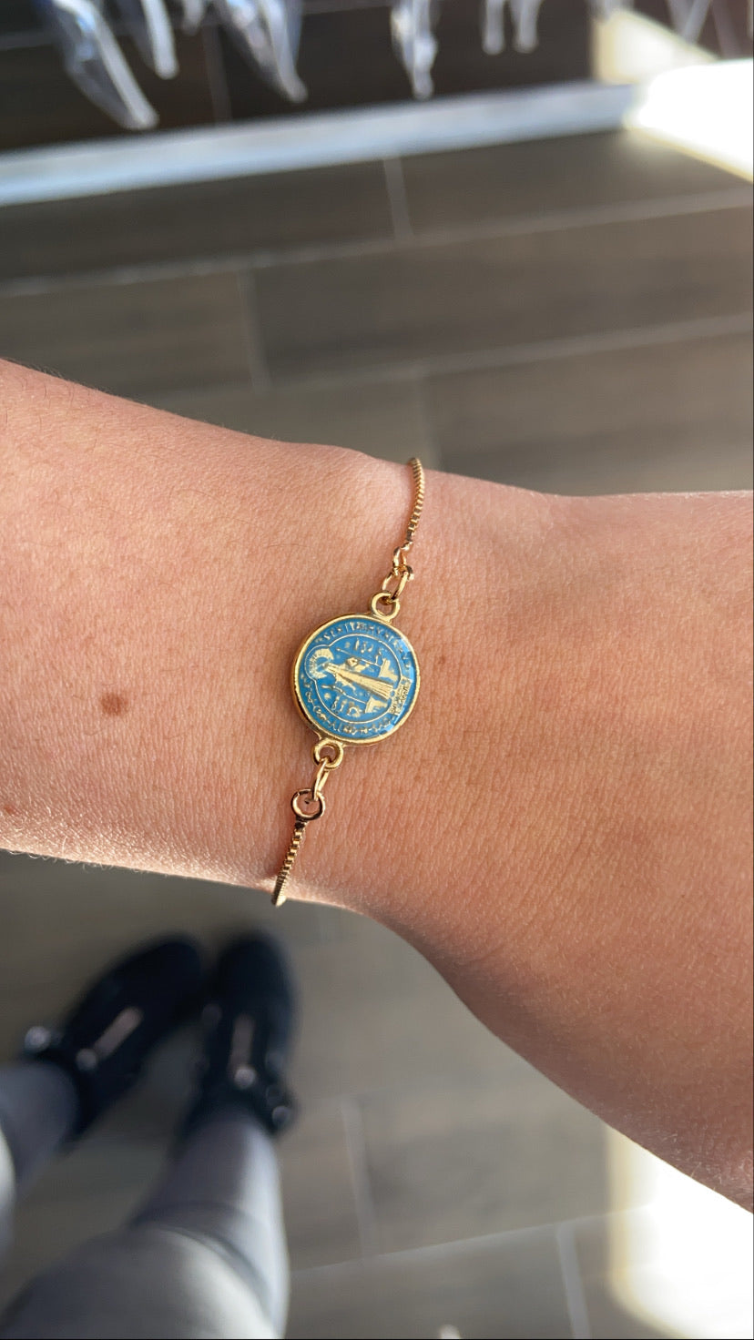 Pulsera #15 San Benito Azul Cielo