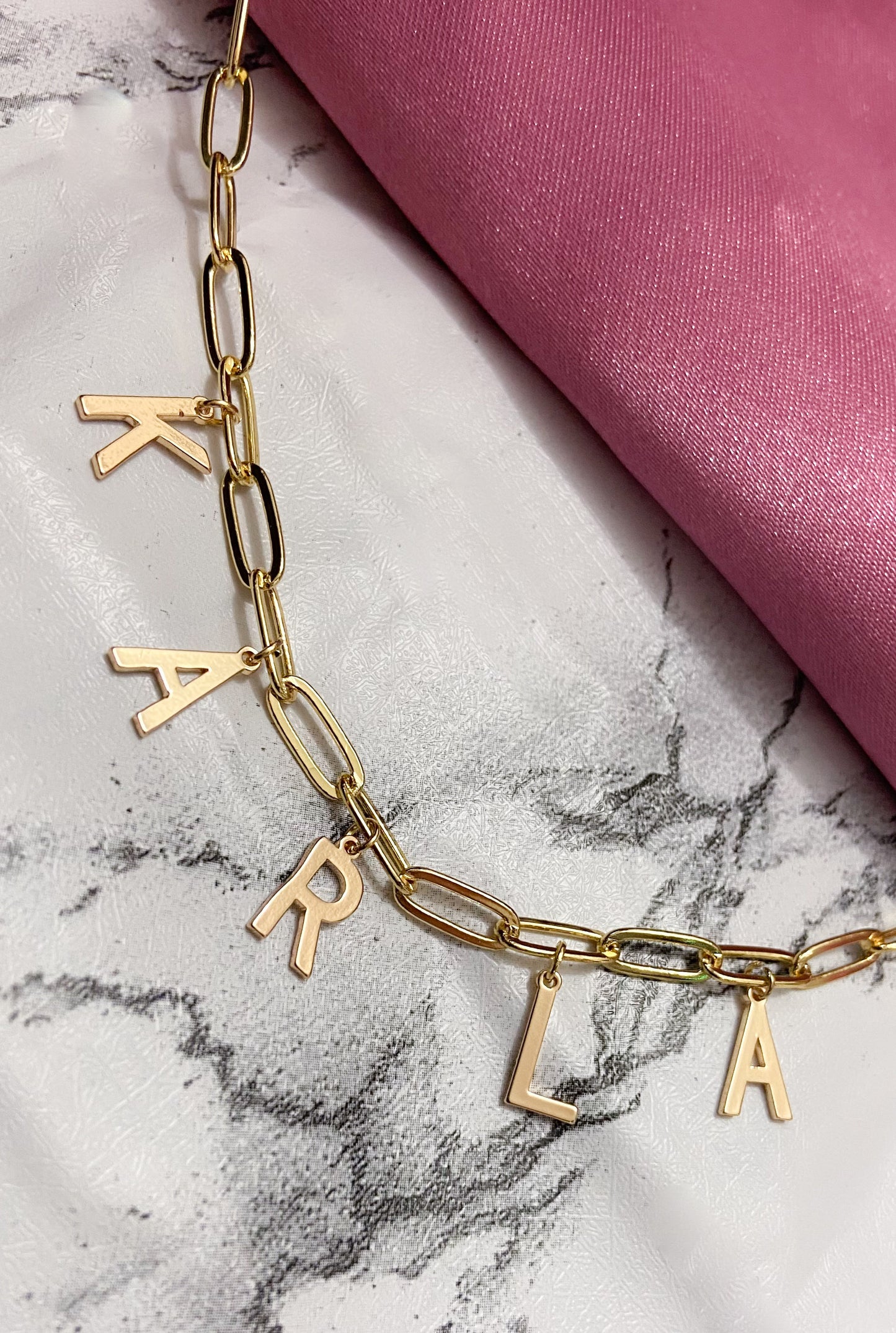 Collar eslabones delgados personalizado colgante #M8