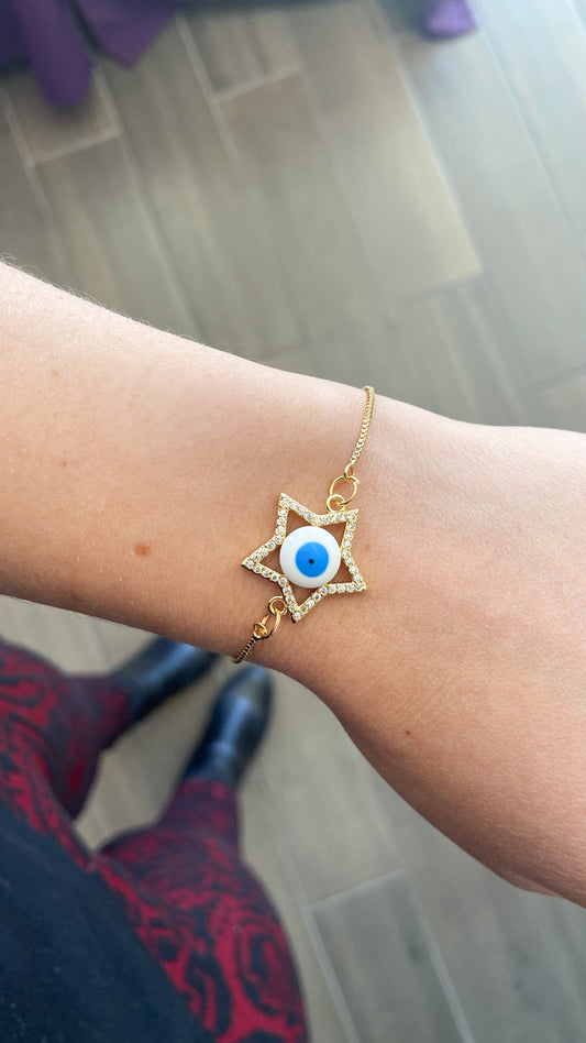 Pulsera Estrella ojo blanco #AA