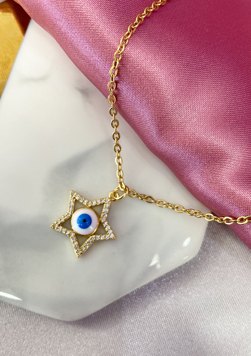 Collar Estrella ojo blanco #AA11