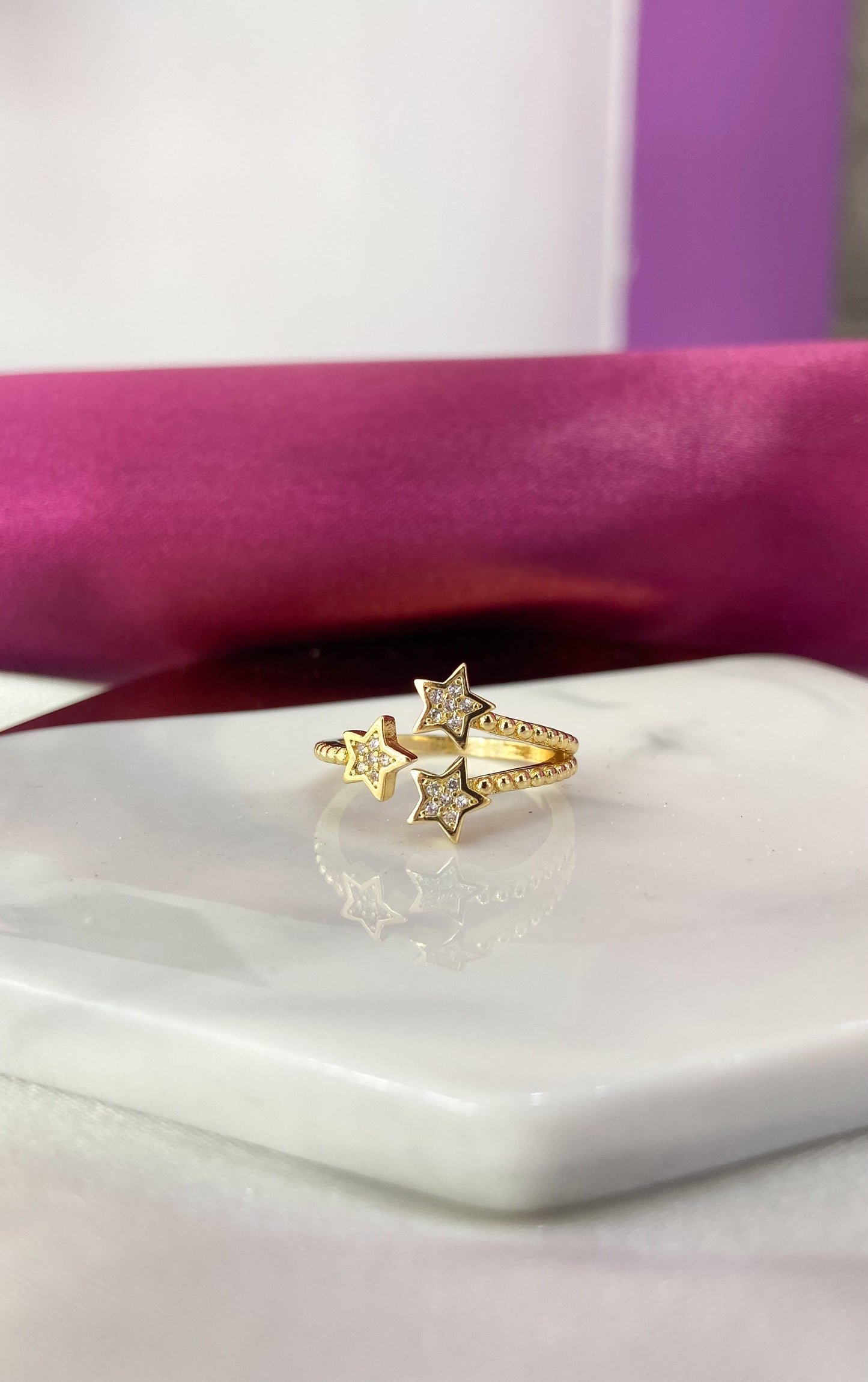 Anillo 3 Estrellas zirconia #170