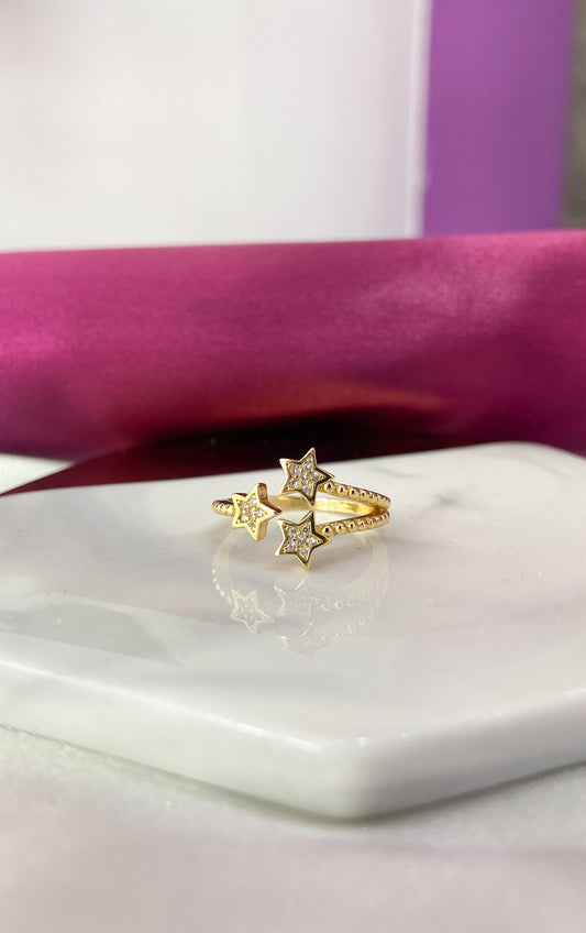 Anillo 3 Estrellas zirconia #170