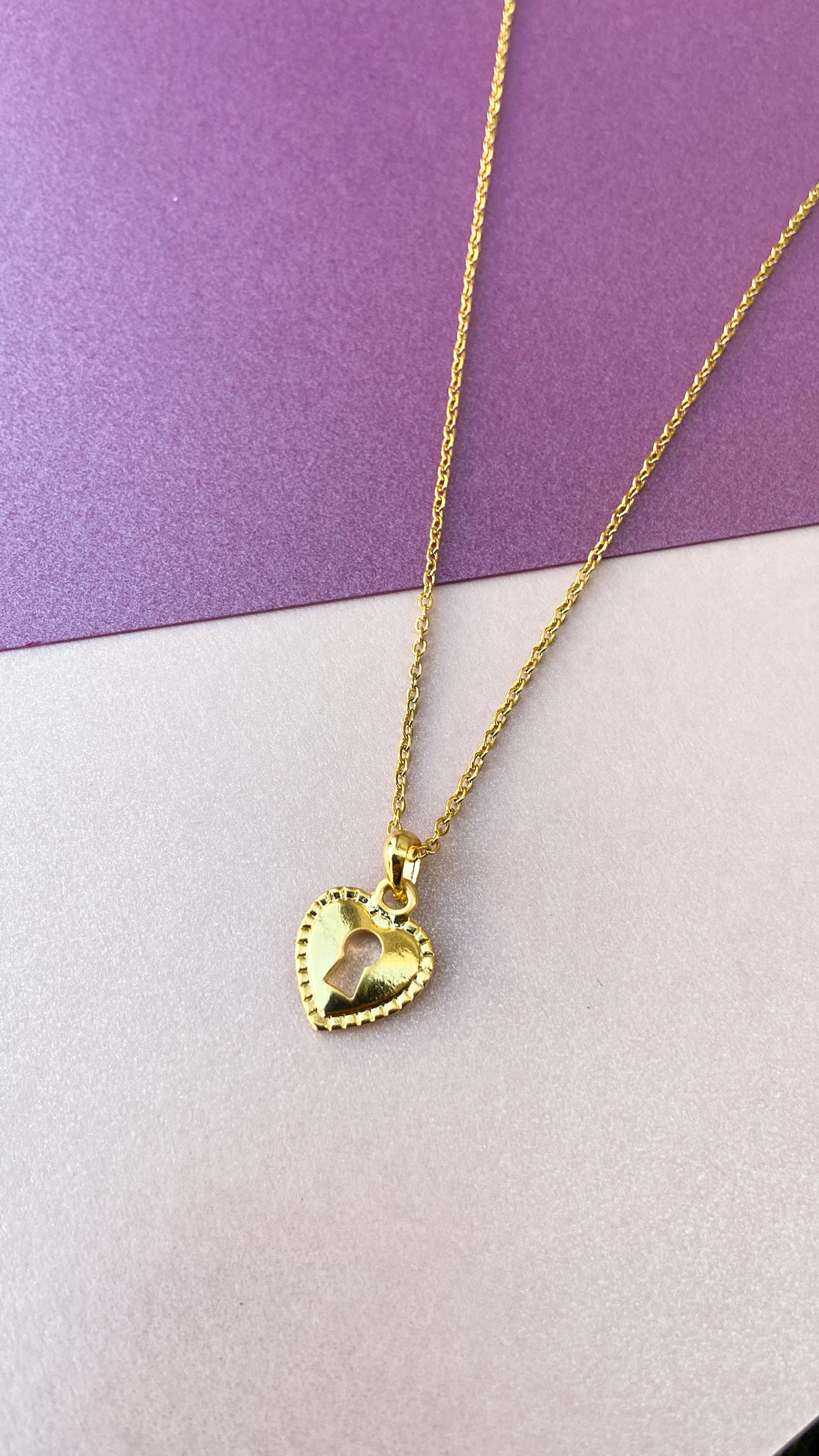 Collar corazon con cerrojo #A10