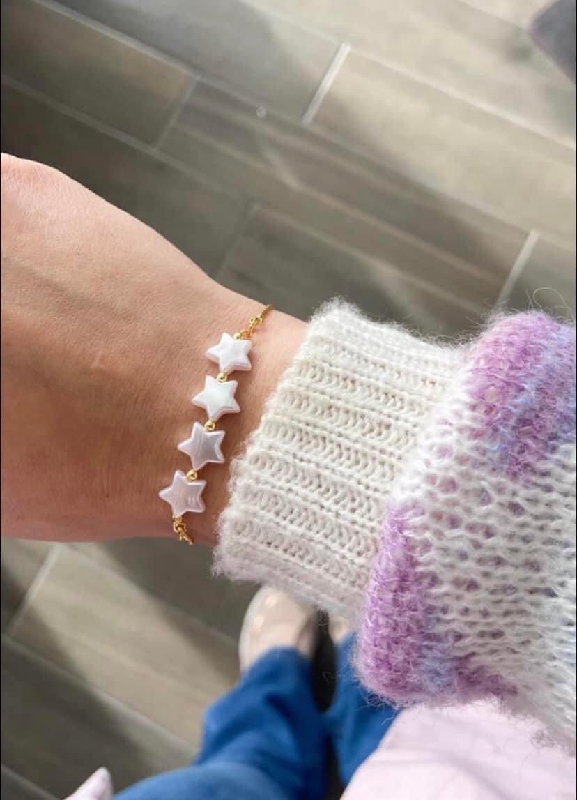 Pulsera Estrellas blancas estilo 2