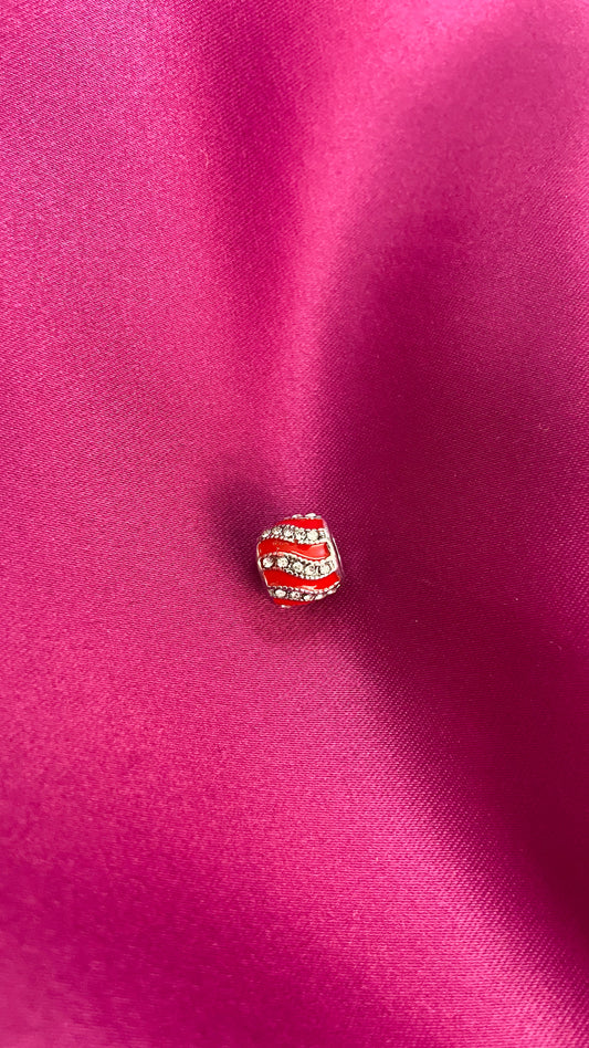 Dije para pulsera #53 ondas rojo con cristal