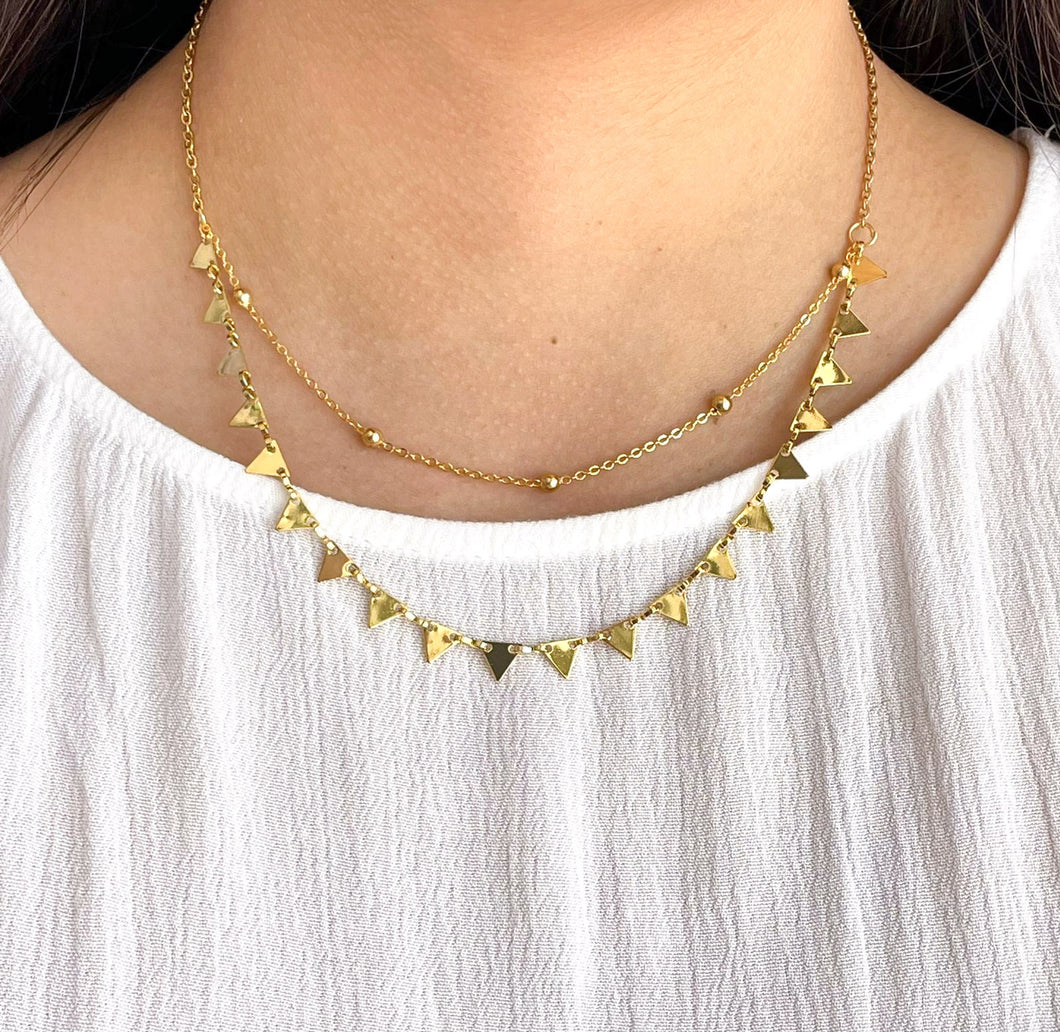 Collar duo triangulo y bolitas