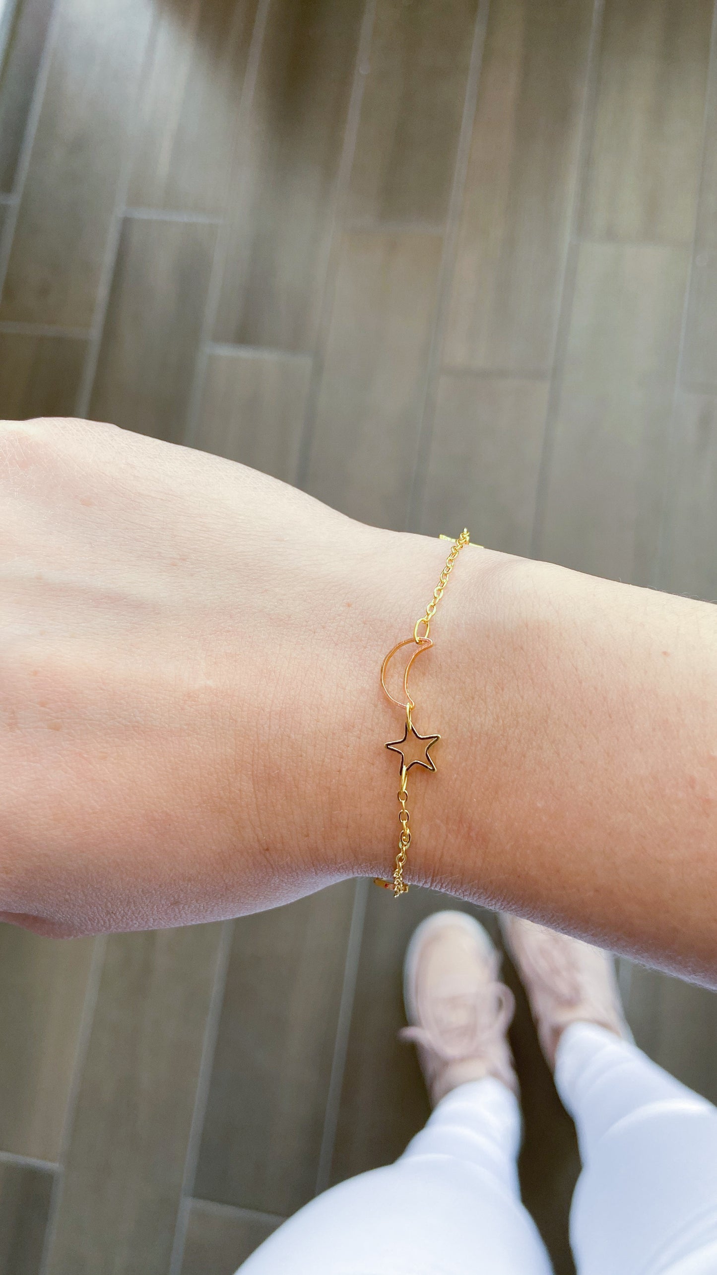 Pulsera estrella luna hueca #M3