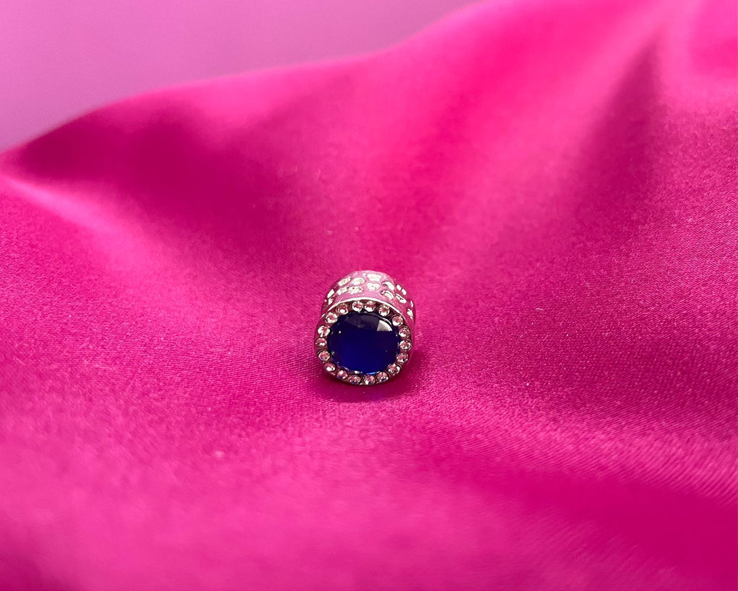 Dije para pulsera #10 cristal azul fuerte