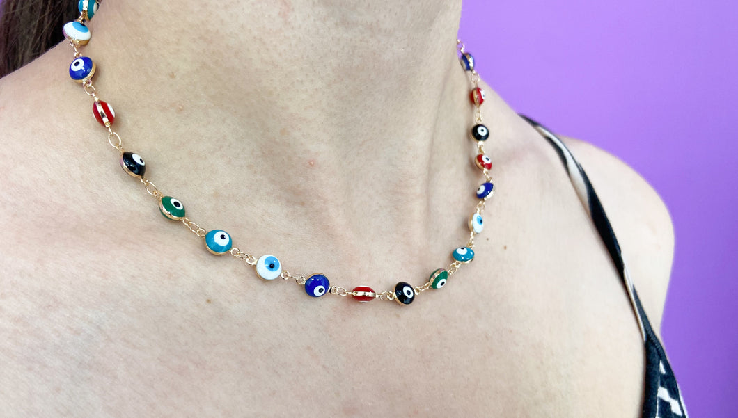 Choker ojos medianos colores 2 #K11