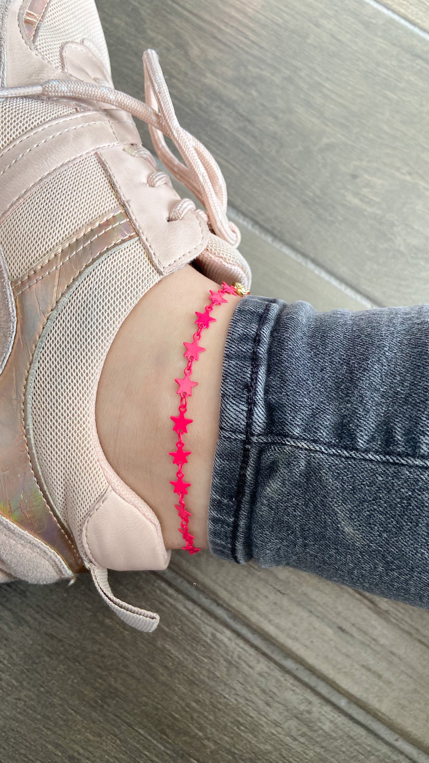 Tobillera Estrellas rosa fuerte #M4.1