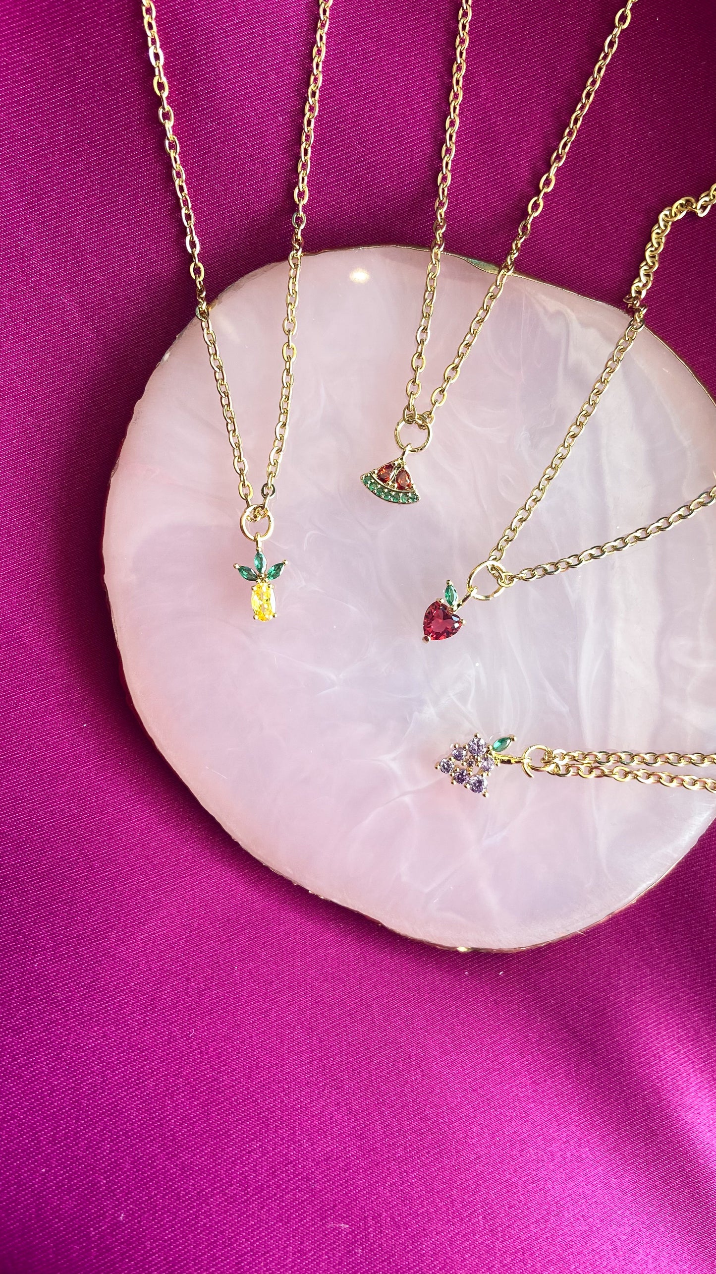 Collar fruta zirconia #R