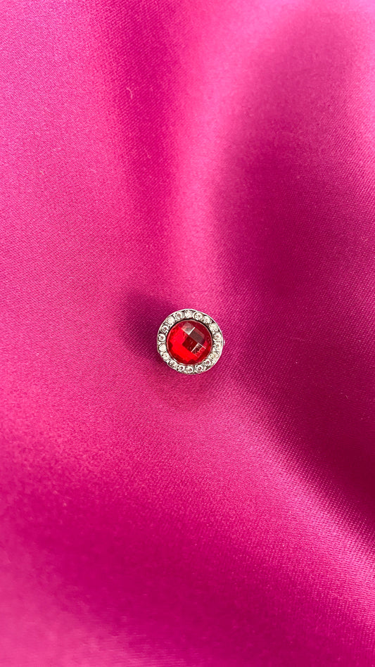 Dije para pulsera #59 rojo redondo cristal
