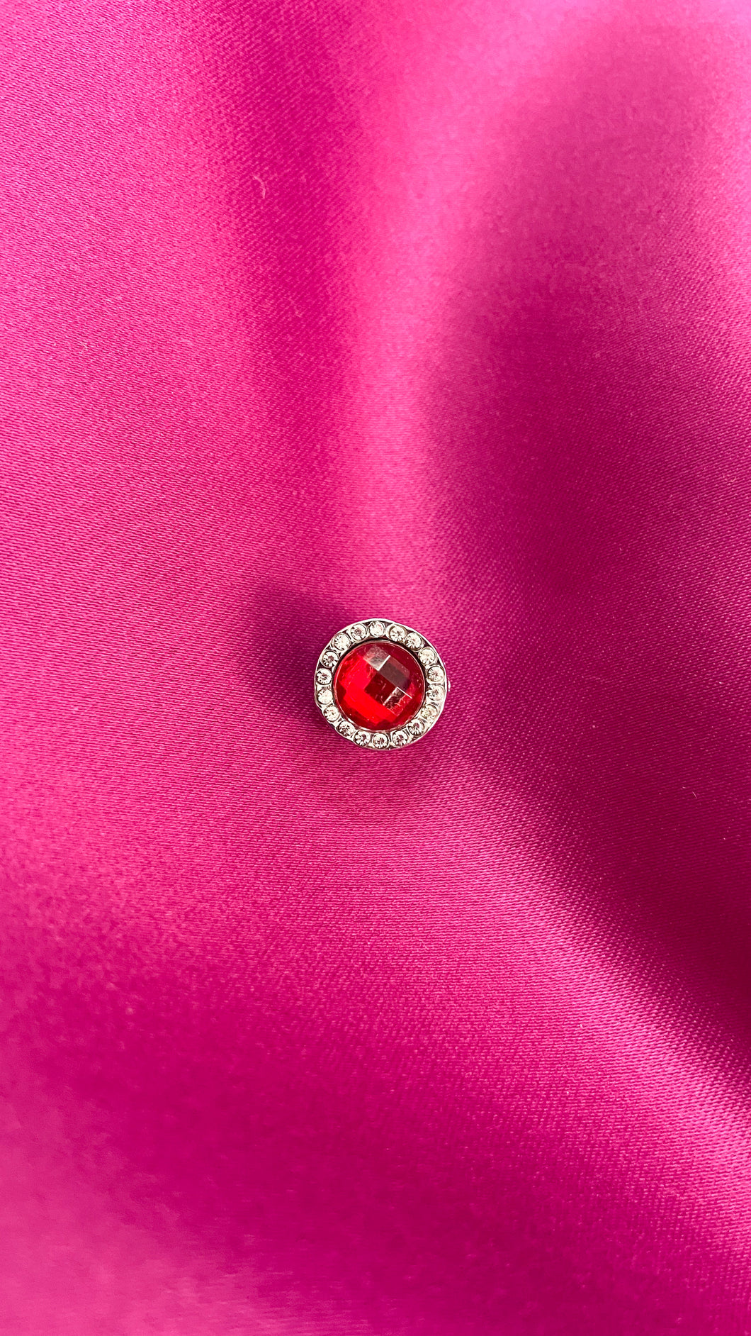 Dije para pulsera #59 rojo redondo cristal