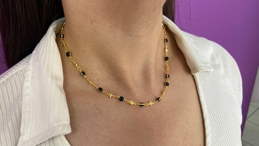 Choker circulos negros con estrella #M4