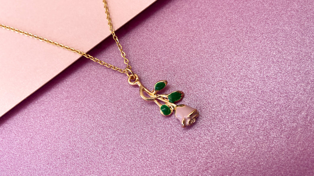 Collar Rosa color morado #O9