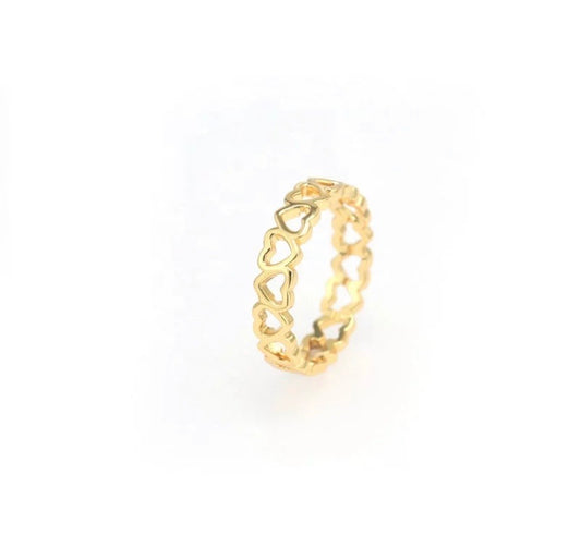 Anillo #22 corazon dorado/rose gold