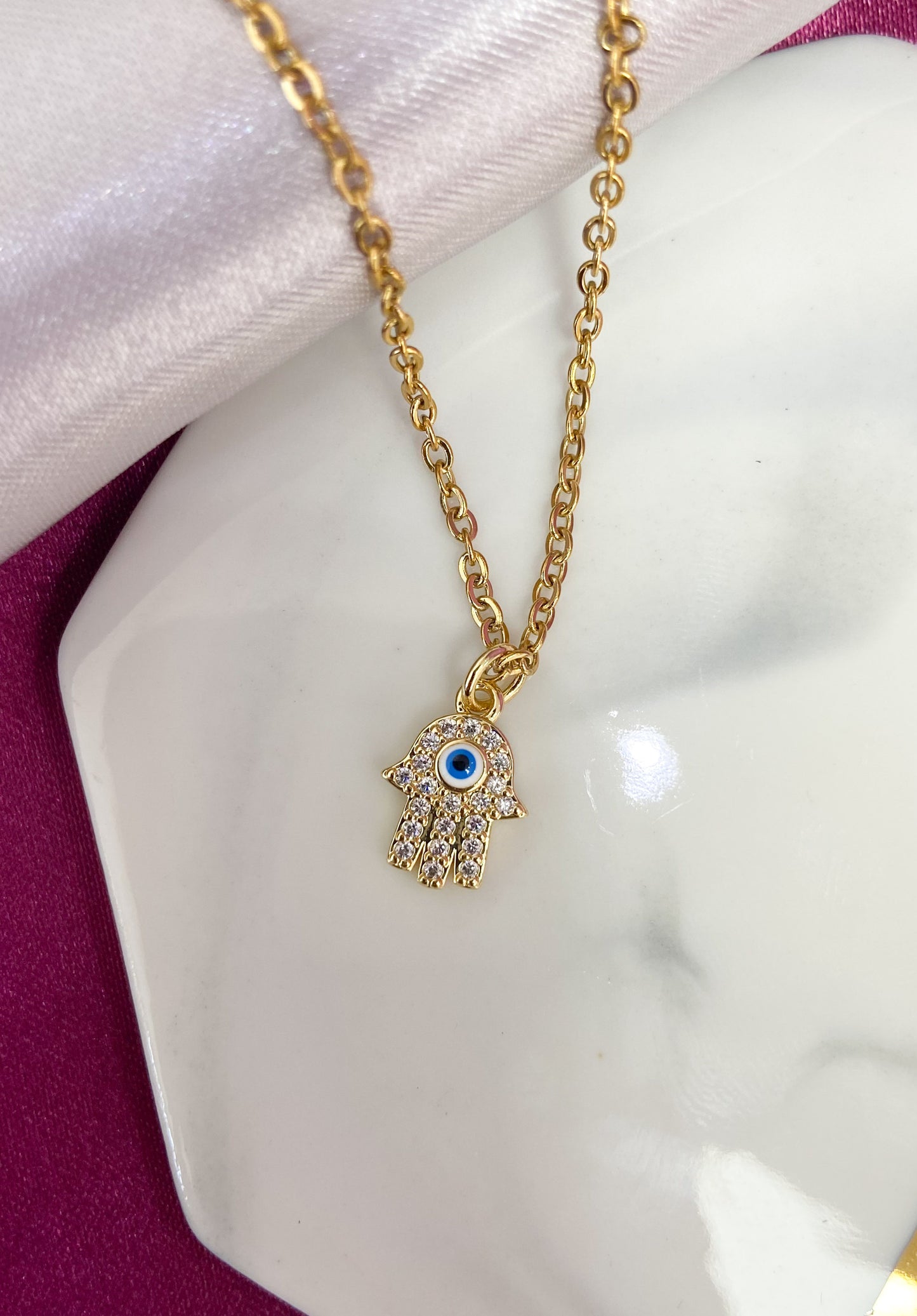 Collar Mano de Fatima Zirconia #A