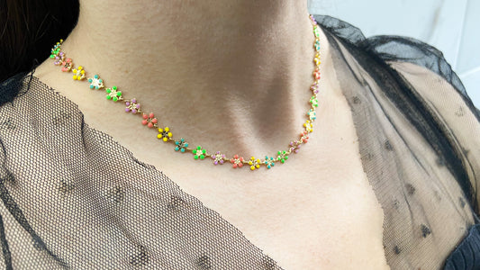 Choker flores de colores #M10