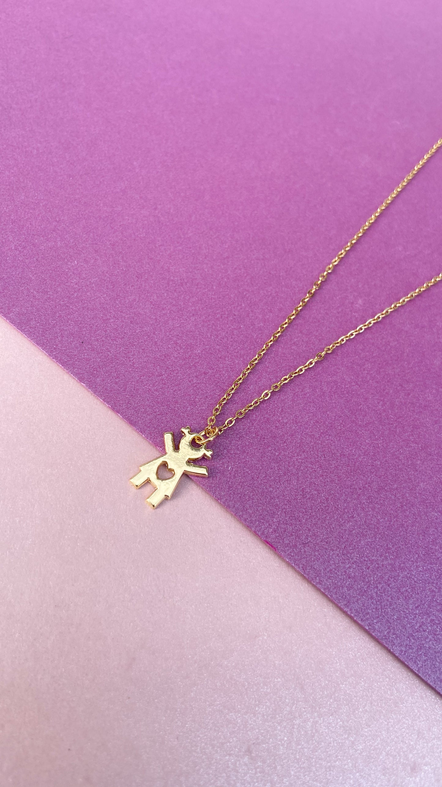 Collar niña corazon hueco #L