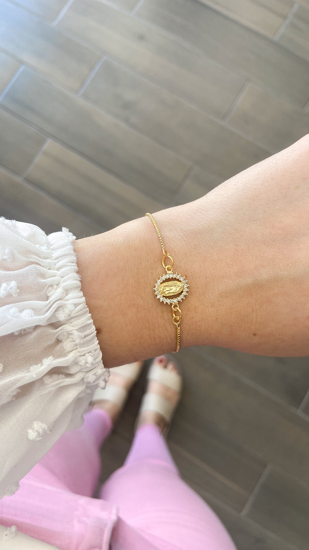 Pulsera Virgencita Zirconia cristal #CC1