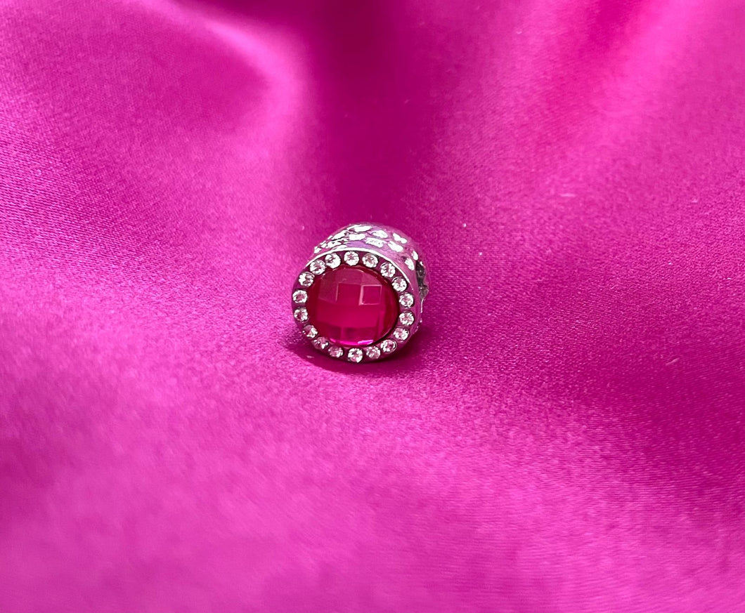 Dije para pulsera #58 cristal rosa