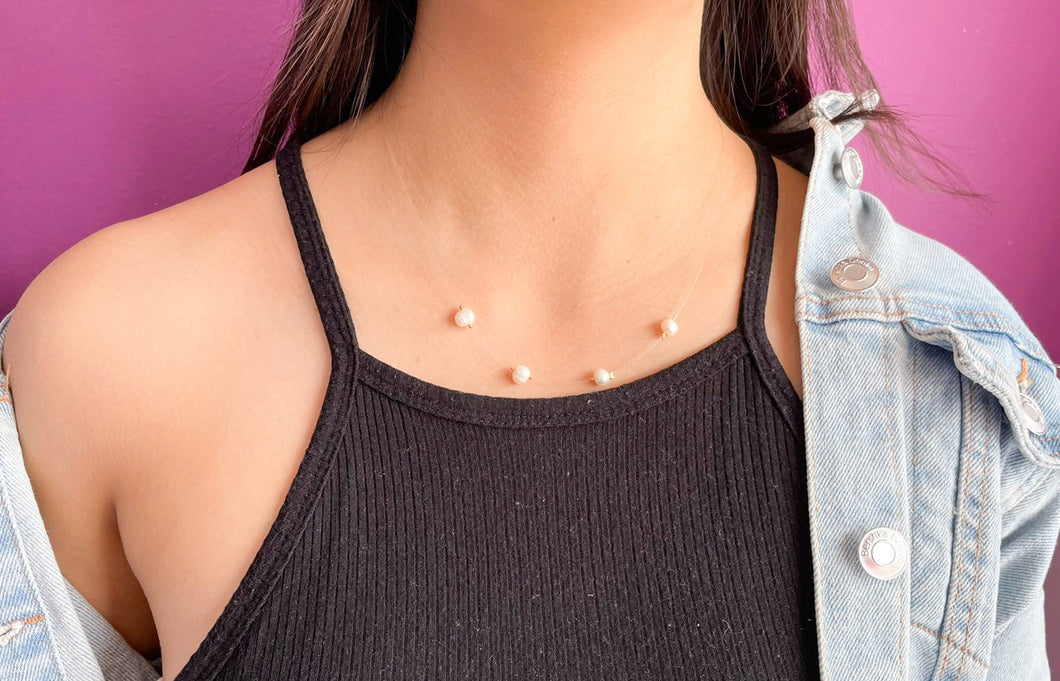 Collar invisible perlas