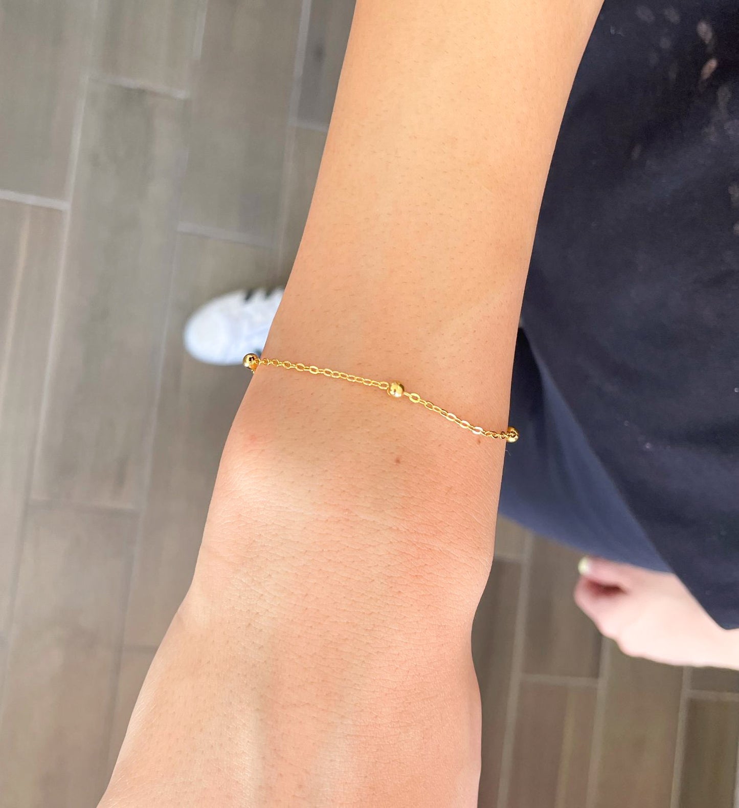 Pulsera bolitas doradas #M18