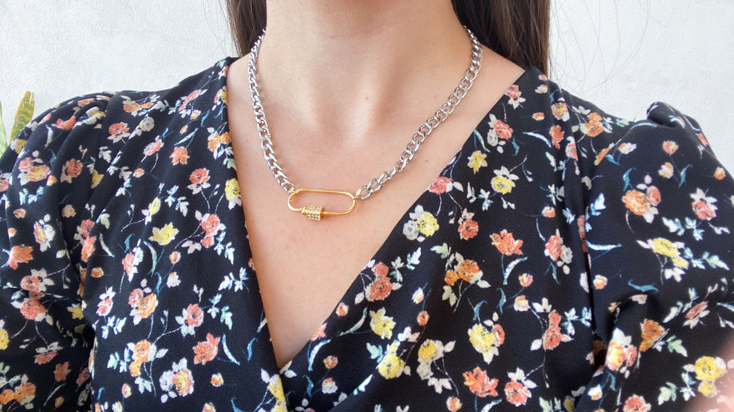 Collar clip eslabones Plata #P18