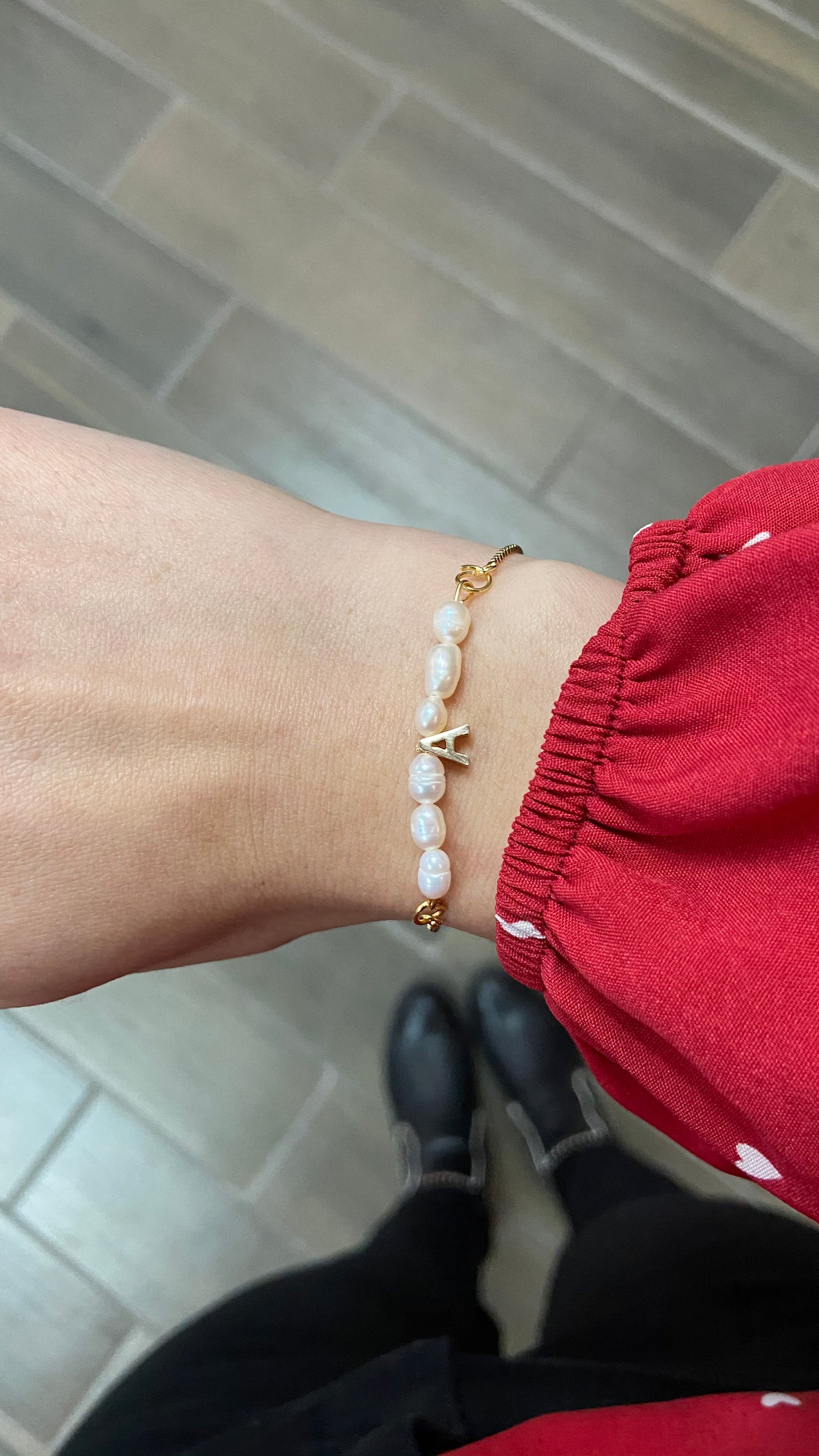 Pulsera inicial con Perlas mini