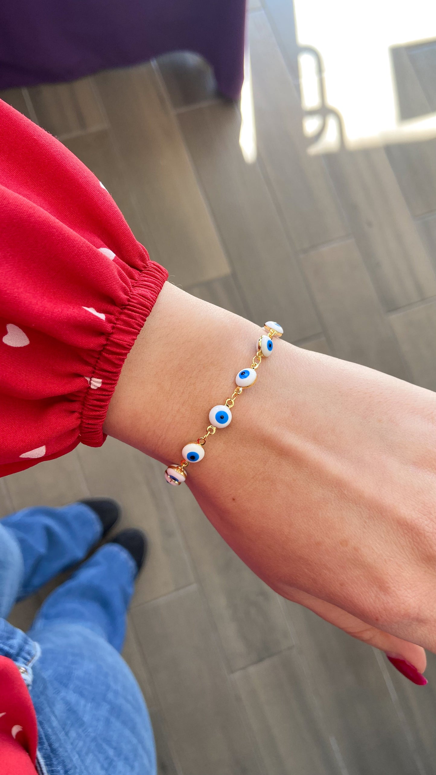 Pulsera ojos blancos medianos #M1.2