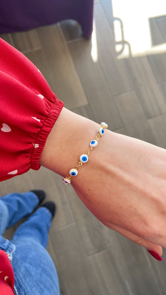 Pulsera ojos blancos medianos #M1.2