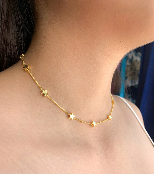 Choker estrellas solidas #M4