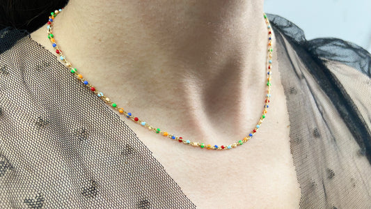 Choker bolitas colores resina tipo 2 #M16.1