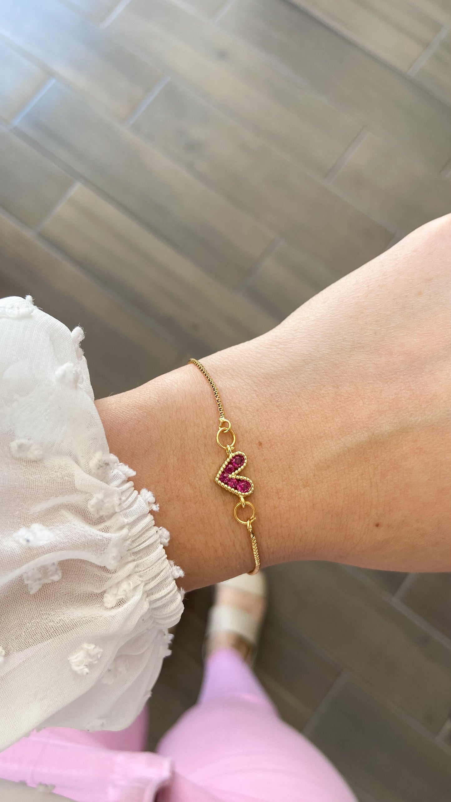 Pulsera corazon Zirconia #O
